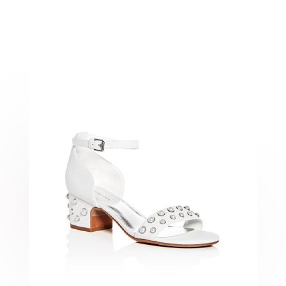 Girls Pearled White Heels | Stuart Wietzman